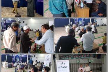 میز خدمت آبفا در مصلا جمعه شهر چغادک تشکیل شد
