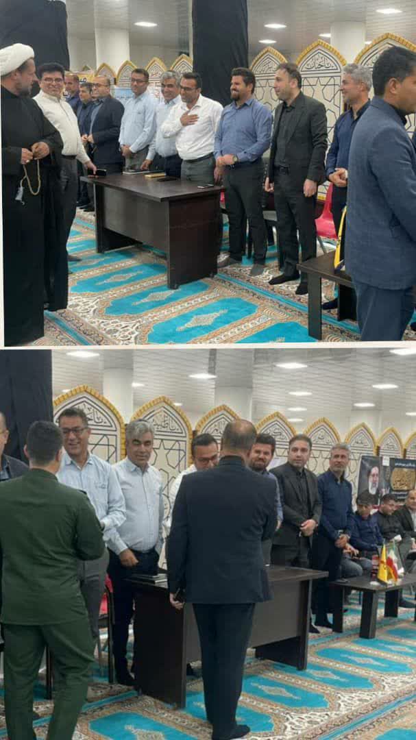 میز خدمت امور آبفا جم در مصلی نماز جمعه برپا شد