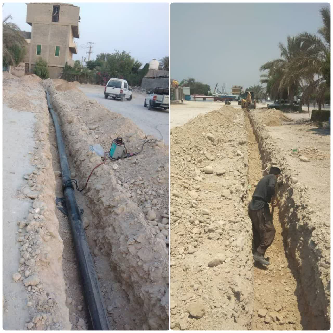 شروع عملیات اجرایی خط انتقال آبرسانی منطقه ورزشگاه شهر نخل تقی 